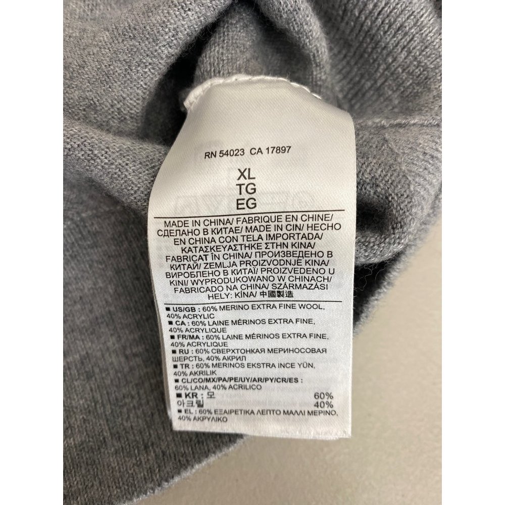 Banana Republic Men's M Quarter-Zip Merino Wool Blend Sweater Gray Pullover - Picture 8 of 14